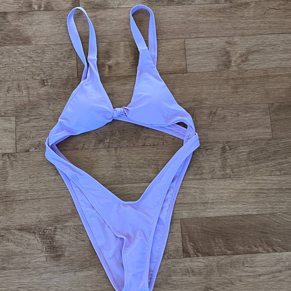 Tainehs one piece Lilac Purple swimsuit, size small